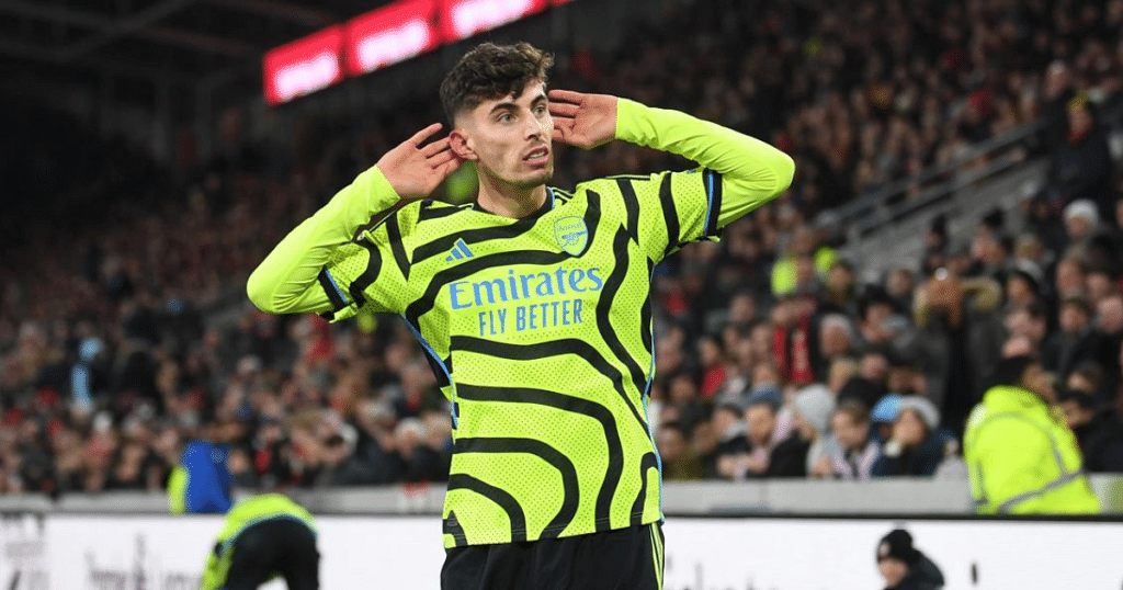 Kai Havertz plays for Arsenal in Premier League 2023-24