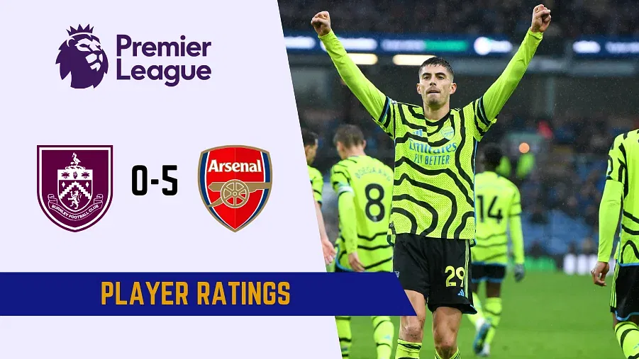 Burnley vs Arsenal Player Ratings: Saka and Co run riot in another away day to boost Premier League title challenge