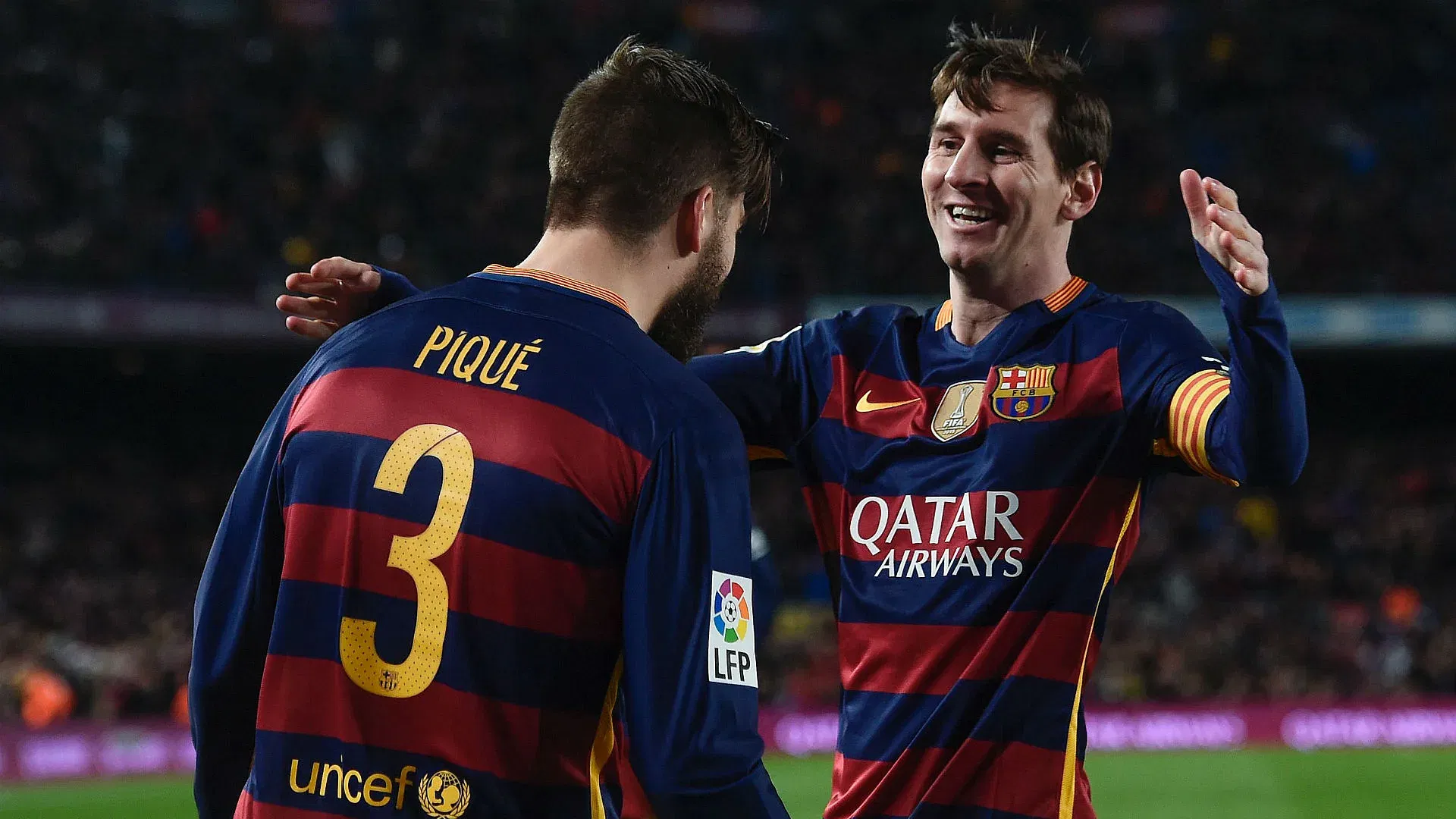 Gerard Pique and Lionel Messi