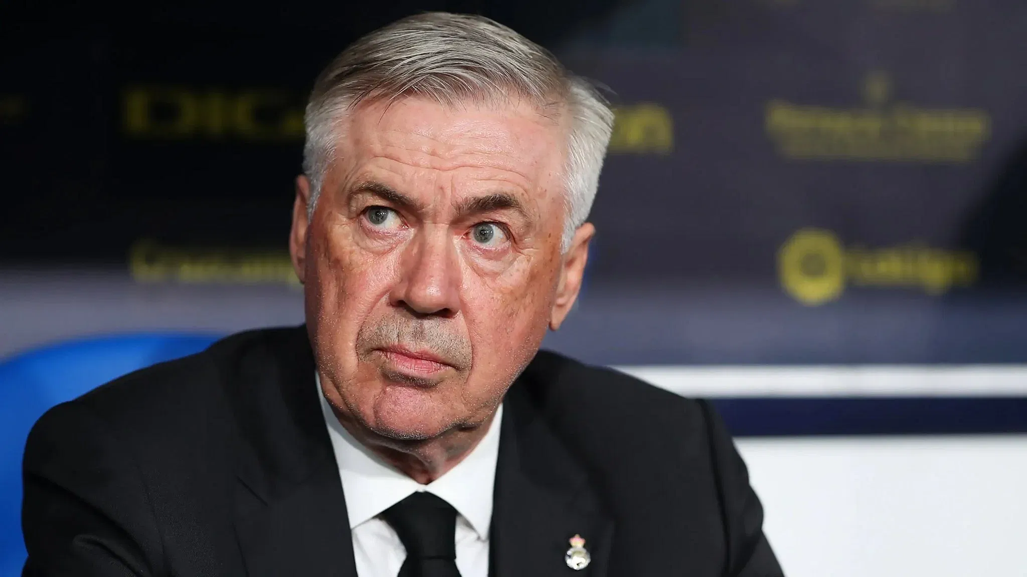 Carlo Ancelotti in the dugout