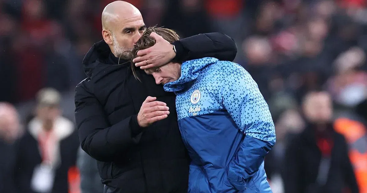 Kevin de Bruyne and Pep Guardiola involved in a heated argument in Liverpool stalemate