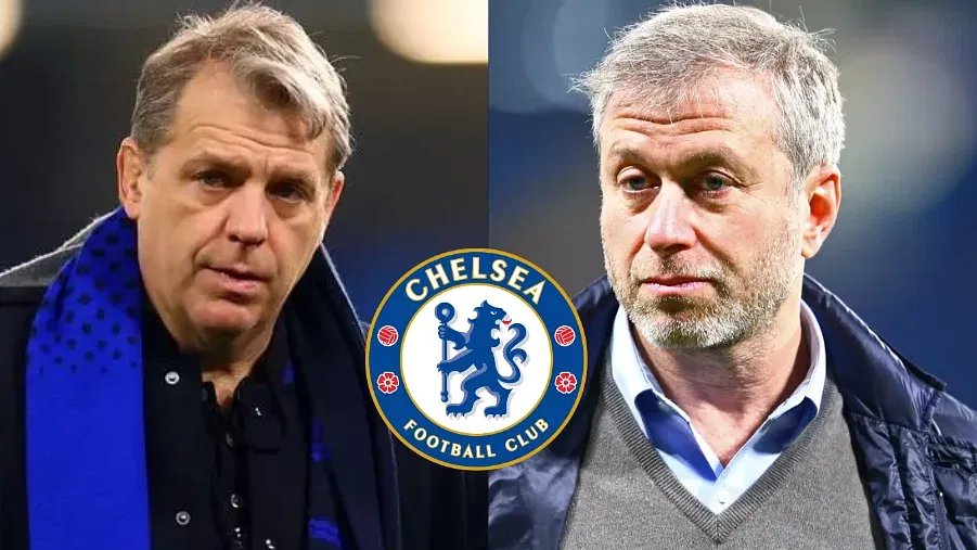 Chelsea owner Todd Boehly and former owner Roman Abramovich