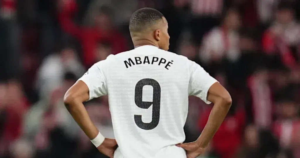 Kylian Mbappe after missing a penalty for Real Madrid