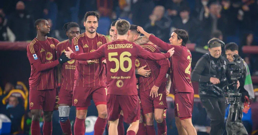 Player of Roma celebrating a goal