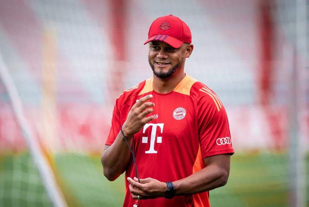 Vincent Kompany in a training session at Bayern Munich
