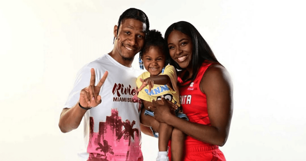 Cheyenne Parker-Tyus with husband Keevin(left) and daughter Naomi