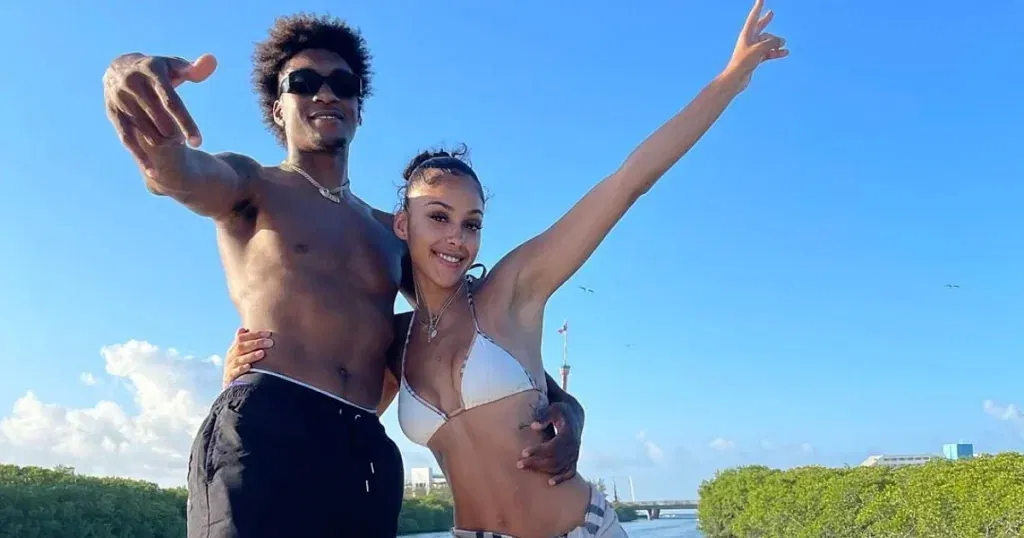 Jaden McDaniels with girlfriend Allison Audrey