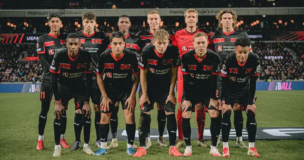 FC Midtjylland team ahead of Europa League fixture 