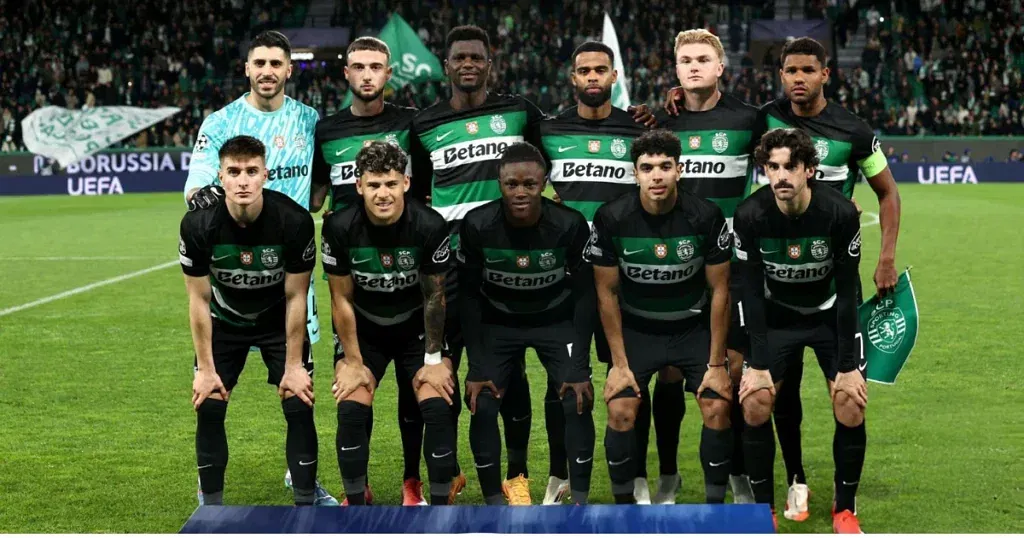 Sporting CP players ahead of their game against Borussia Dortmund